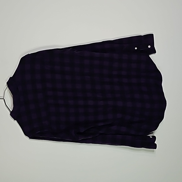 Tailor vintage large purple and black plaid button down long sleeve shirt - Picture 4 of 5